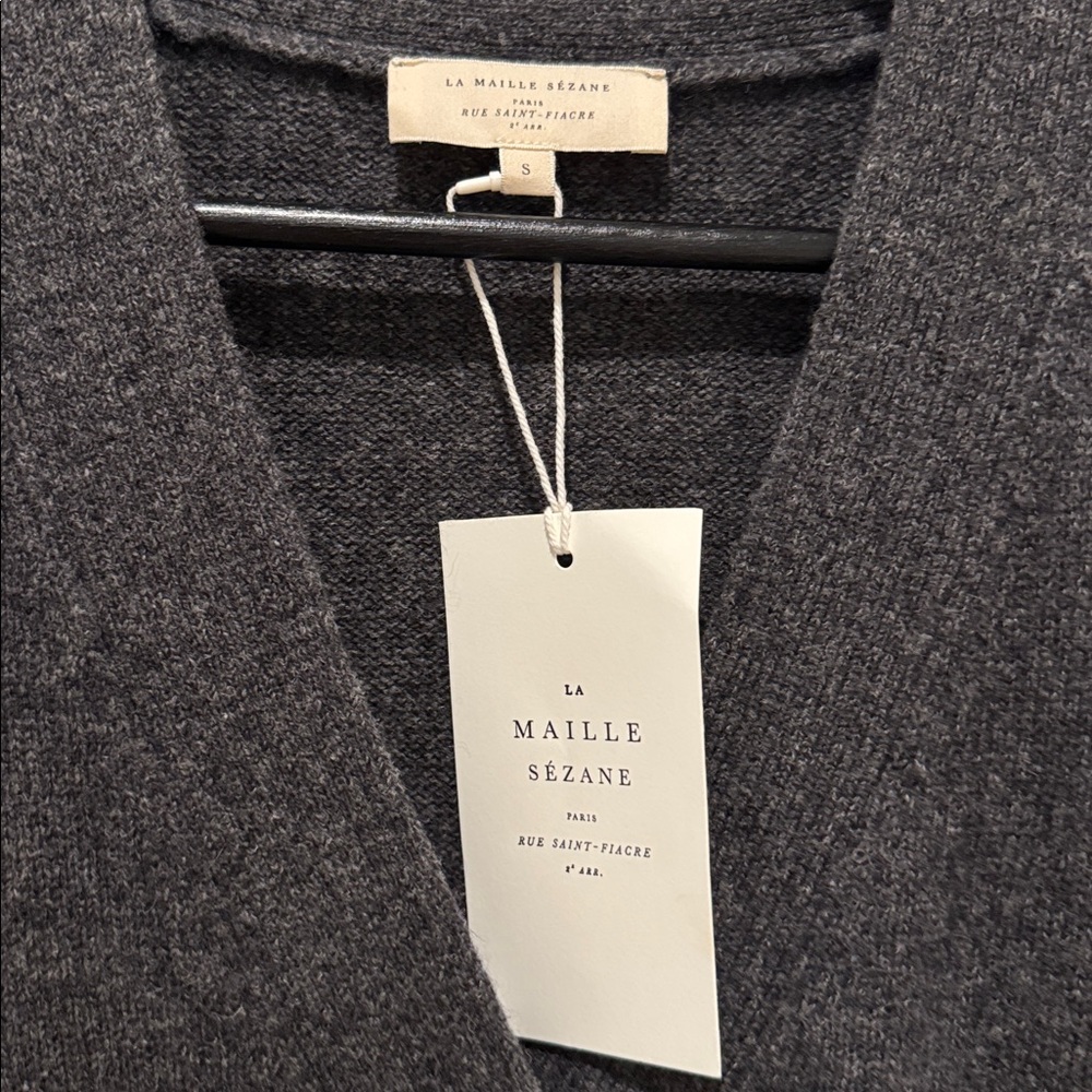 SEZANE JADY CARDIGAN charcoal Grey size S - Picture 6 of 7